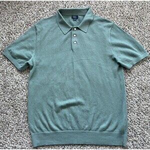 J Crew Basketweave Cotton Sweater Polo Men Large Knit Casual Preppy CI774